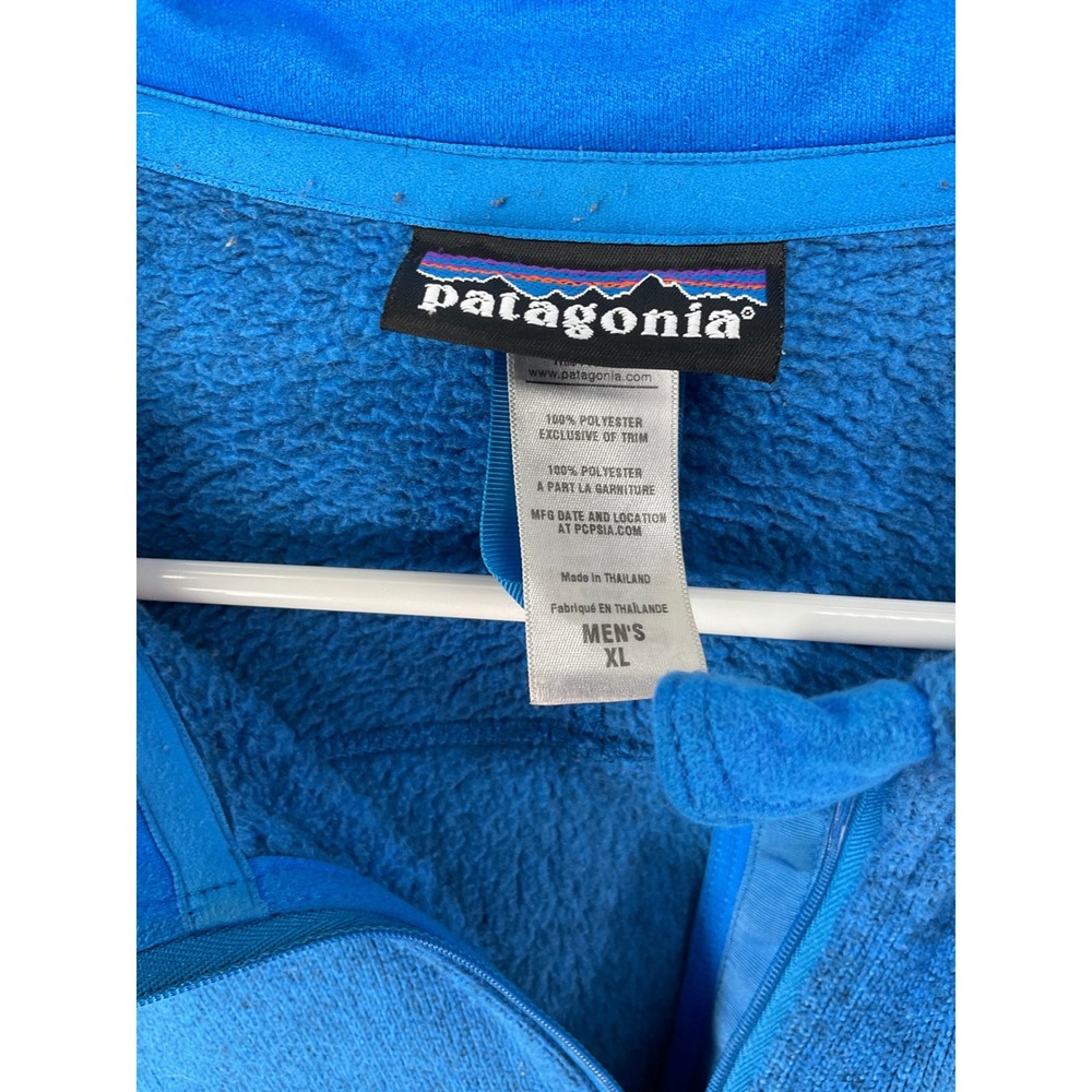 Patagonia Better Sweater 1/4 Zip Men XL Blue Excellent Heathered Fleece Pullover - Picture 2 of 7